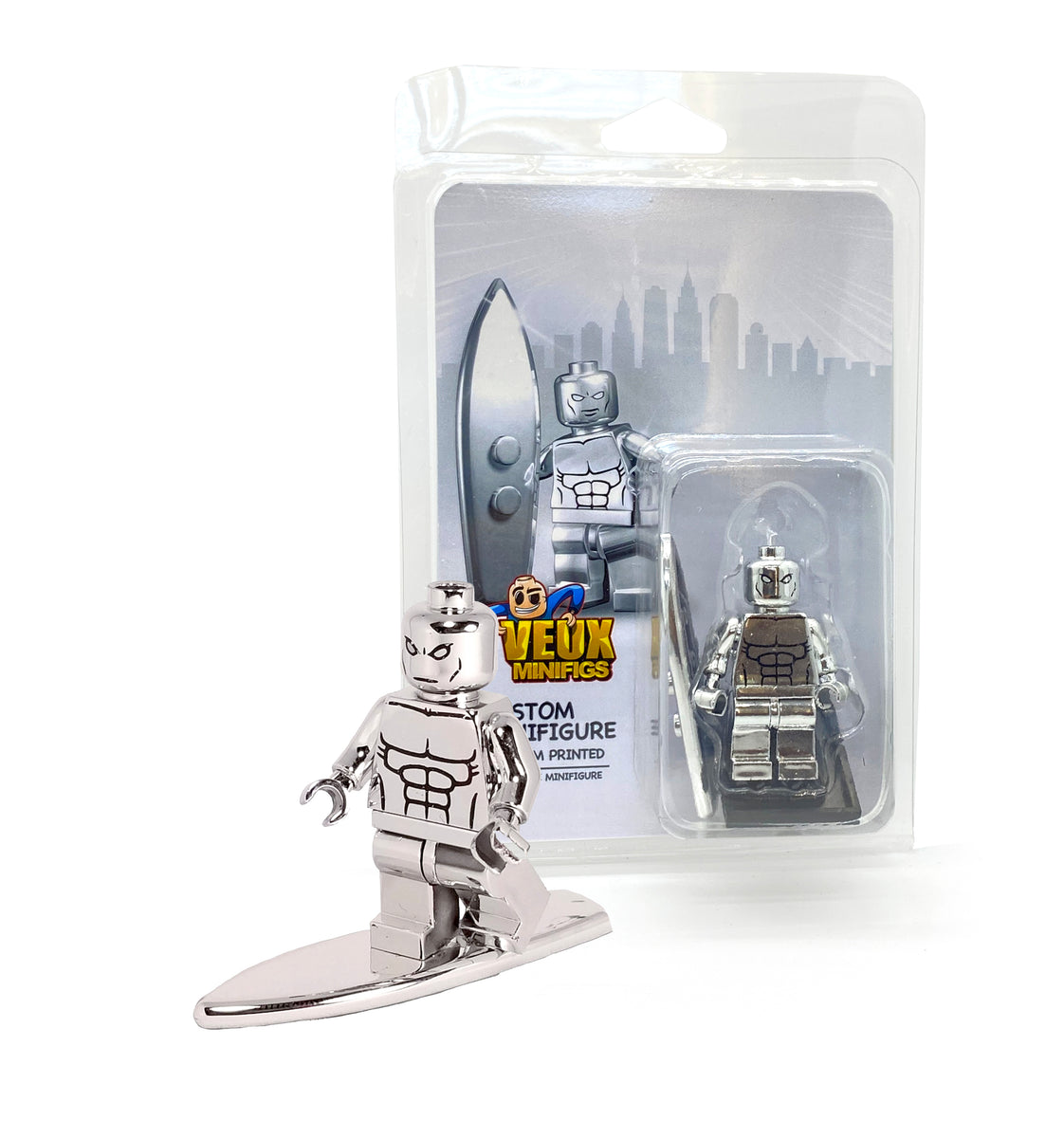 Custom chrome Silver minifigure – Toys