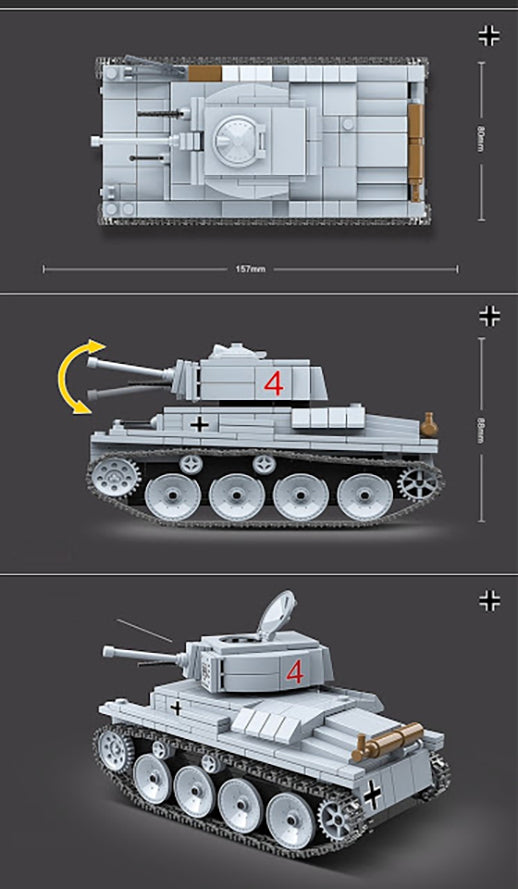World War II Building Blocks German Panzer LT-38 Light Tank Unit Army –  Veux Toys Shop