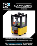 Minifig-Scale Arcade Claw Machine Building Set made from LEGO parts