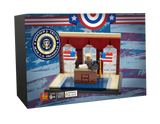 Oval office building blocks with 45th president Donald J Trump MOC set