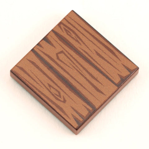 B3 Customs® Hardwood Minifig Flooring (Rough, Dark) - Custom Printed LEGO 2x2 Tile