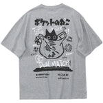 Cute Anime Cat T-Shirt – Vintage Aesthetic Harajuku Kawaii Top