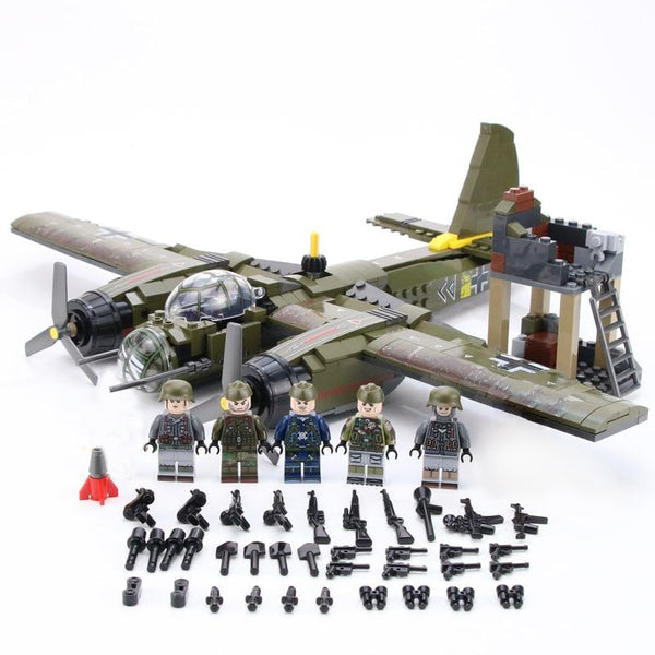 Iron Empire WW2 Air Bomber JU88 Building Blocks Toy Plane Set, JU-88 Plane, General Jim's Toys