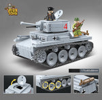 Bausteine ​​des Zweiten Weltkriegs Deutsch Panzer LT-38 Light Tank Unit Armee Militär DIY Toy
