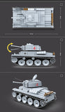 Bloques de construcción de la Segunda Guerra Mundial Panzer alemán LT-38 Unidad de tanque ligero Ejército Juguete de bricolaje