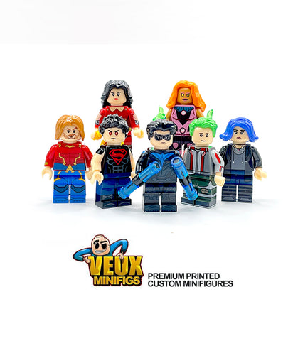 DC Titans custom minifigure set of 8